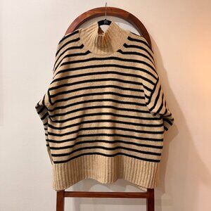A New Day - beige and black striped turtleneck sweater - size XXL